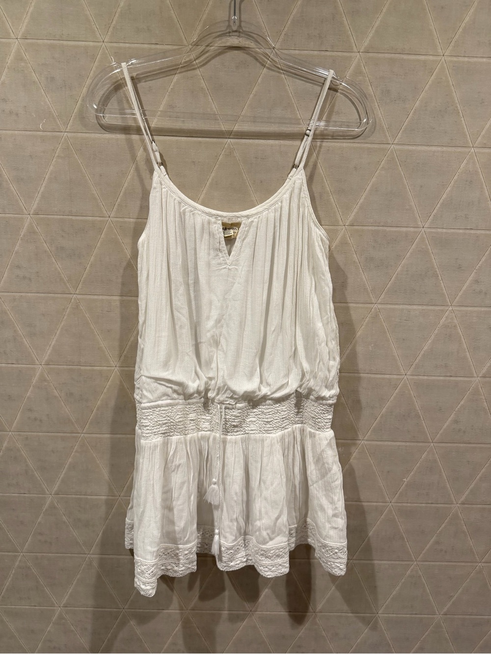 DENIM & SUPPLY Ralph Lauren Mini Dress Womens M White Cotton Crochet Semi Lined